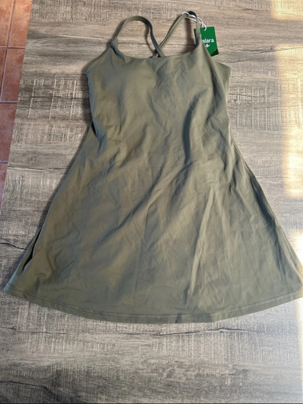 HALARA Olive Green Strappy Mini Dress